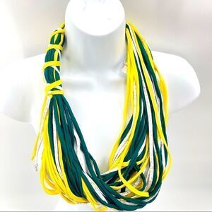 Dona Bela Shreds Shred Classic upcycled fabric necklace scarf boho jewelry NEW